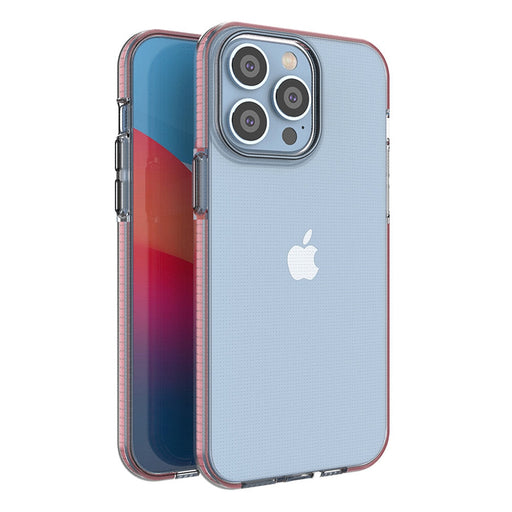 Кейс Spring Case за iPhone 14 Pro Max със светлорозова рамка