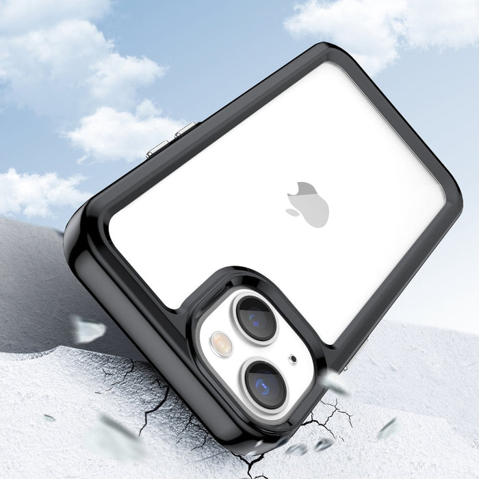 Кейс Outer Space за iPhone14 твърд с гел рамка черен