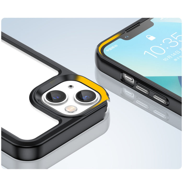 Кейс Outer Space за iPhone14 твърд с гел рамка черен
