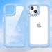 Кейс Outer Space за iPhone14 твърд с гел рамка син