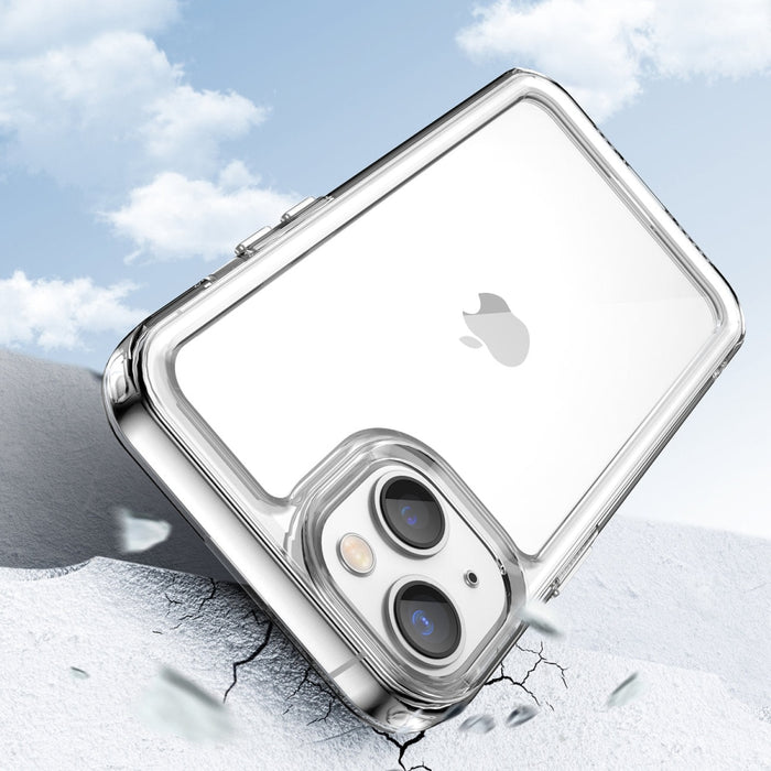 Кейс Outer Space за iPhone14 твърд с гел рамка прозрачен