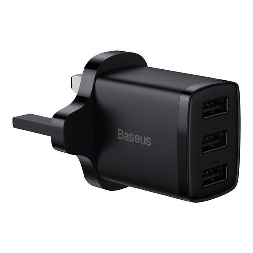 Зарядно устройство Baseus 3x USB 17W UK plug Черен