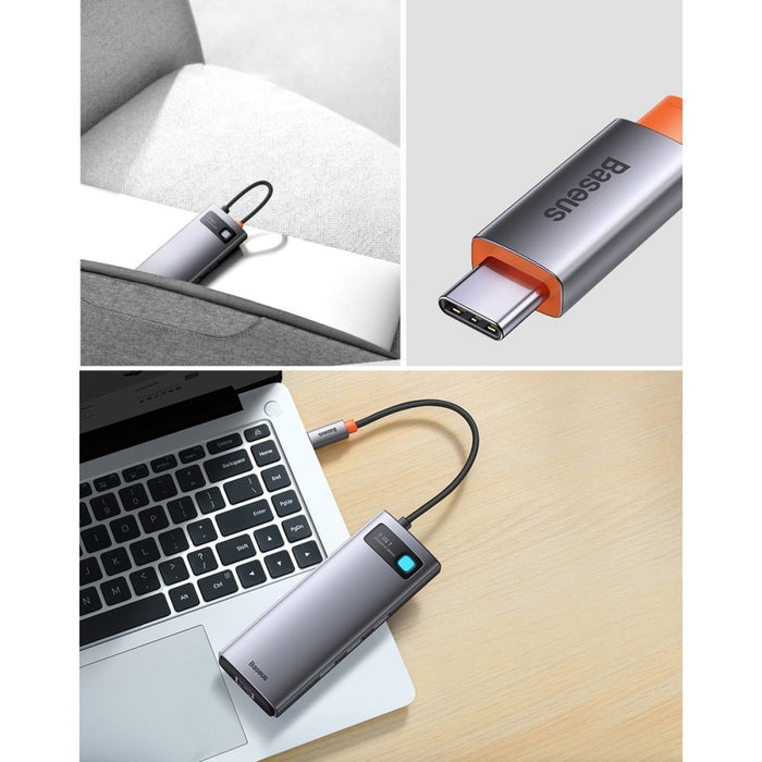 Хъб 9в1 Baseus Metal Gleam Series USB - C към 2 x