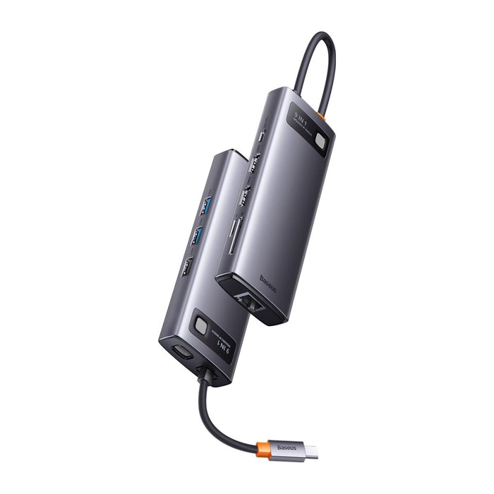 Хъб 9в1 Baseus Metal Gleam Series USB - C към 2 x