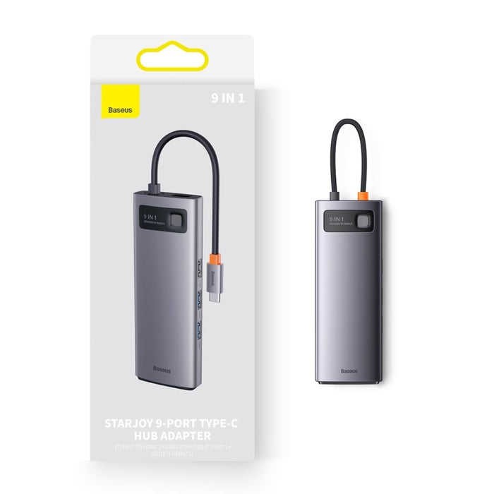 Хъб 9в1 Baseus Metal Gleam Series USB - C към 2 x