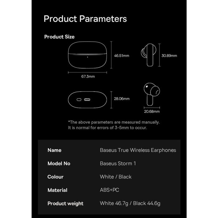 Безжични слушалки Baseus Storm 1 Bluetooth