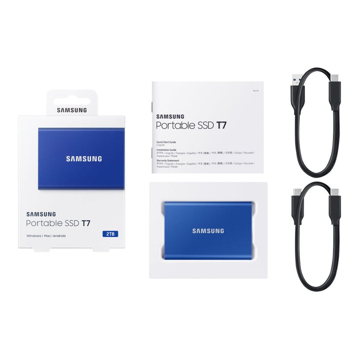 Преносим SSD SAMSUNG T7 2TB USB 3.2 Gen 2 синьо