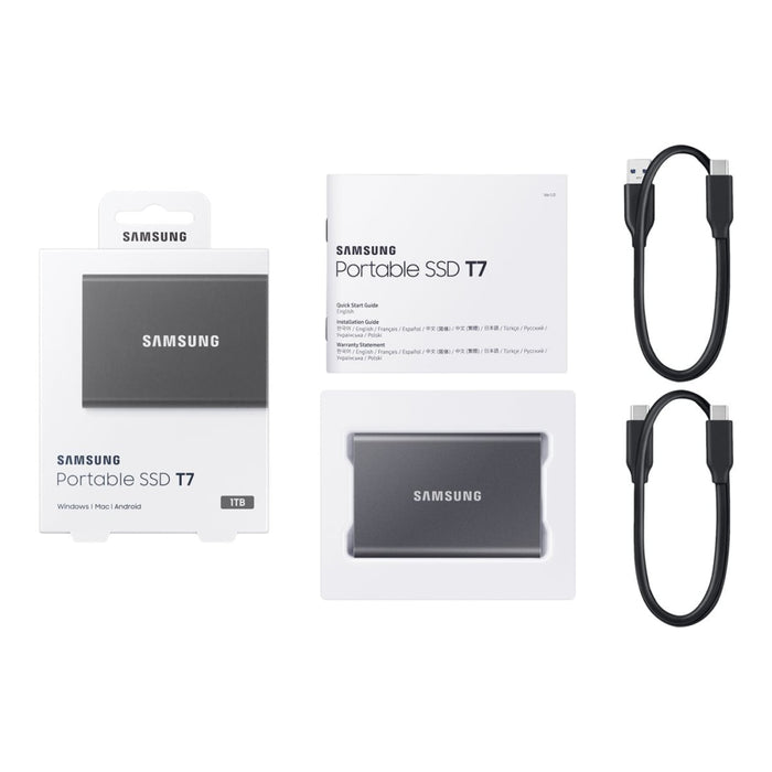 SAMSUNG Portable SSD T7 1TB extern USB 3.2 Gen 2 titan grey