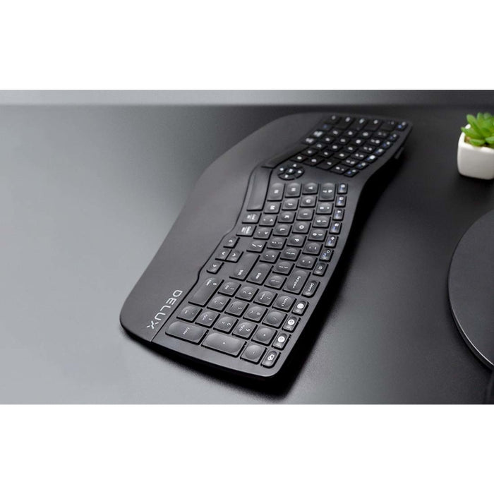Безжична ергономична клавиатура Delux GM902 2.4G + BT 4.0