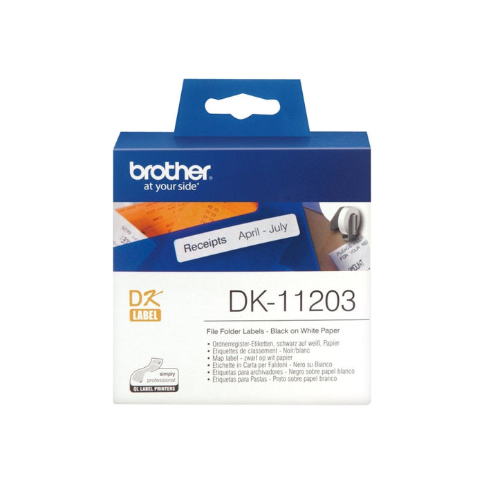 Етикети за папки BROTHER DK11203 17x54mm 300 етикета