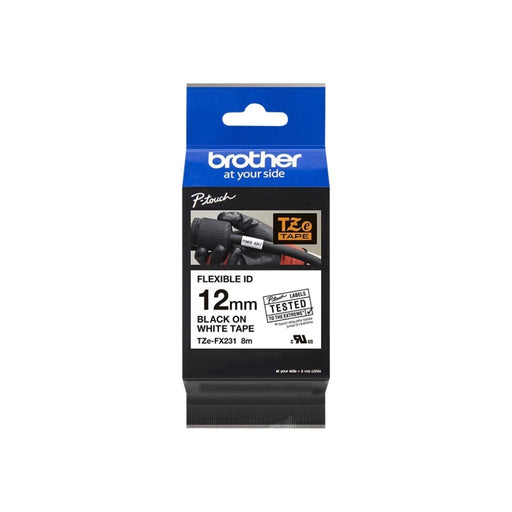 Лента BROTHER P - Touch TZE - FX231 черно на бяло 12mm