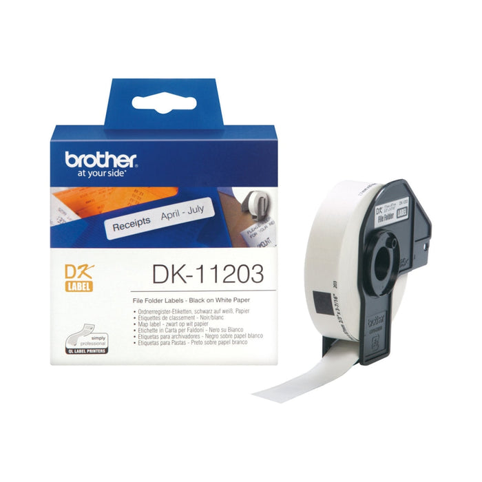 Етикети за папки BROTHER DK11203 17x54mm 300 етикета