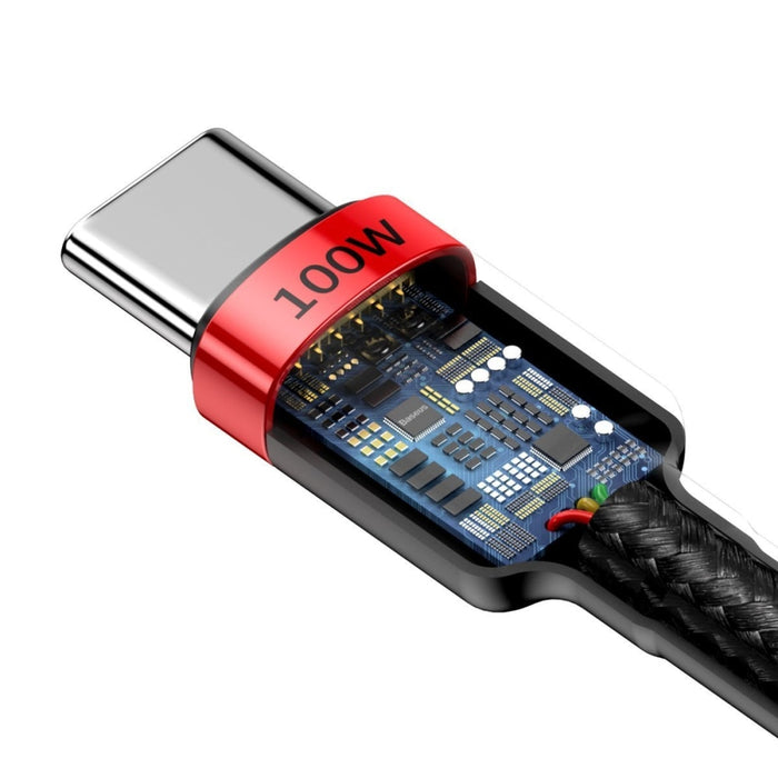Кабел за зареждане Baseus Cafule USB-C към USB-C, QC 3.0, PD 2.0, 100W, 5A, 2m
