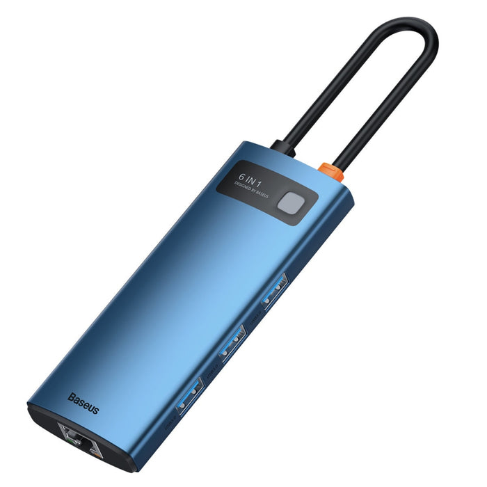 6в1 Хъб адаптер Baseus USB - C към 3x USB 3.0 + HDMI PD 4KHD