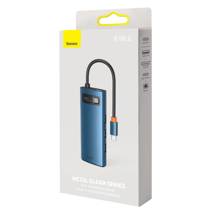 6в1 Хъб адаптер Baseus USB - C към 3x USB 3.0 + HDMI PD 4KHD