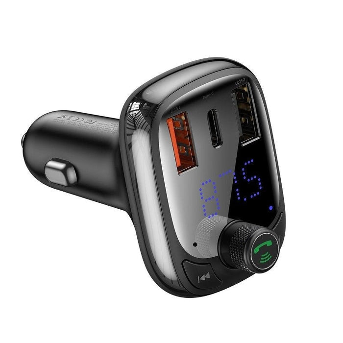 FM Трансмитер за кола Baseus T Bluetooth 5.0 FM 2xUSB USB-C 