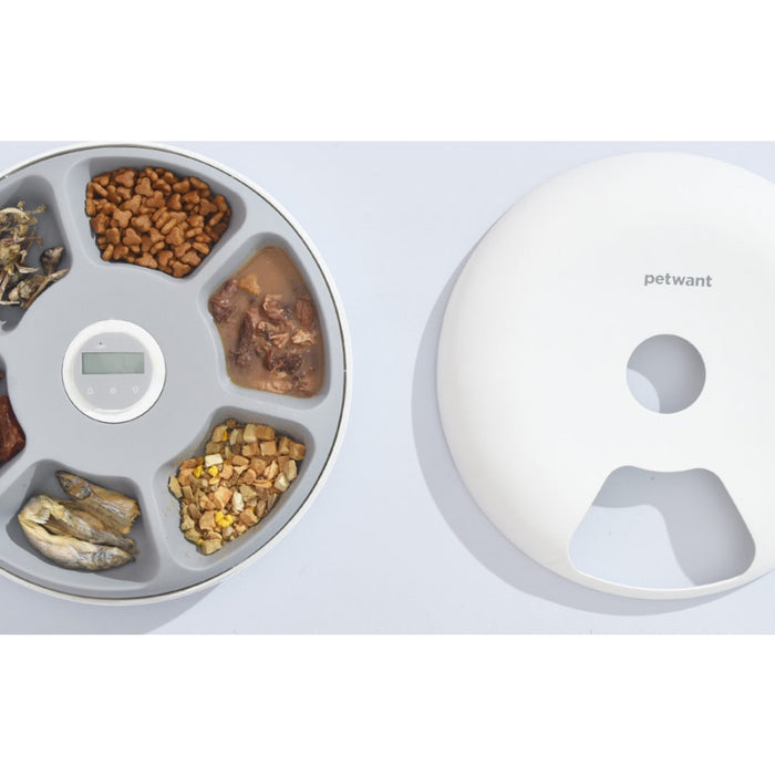 Интелигентен 6-камерен дозатор за храна за домашни любимци 