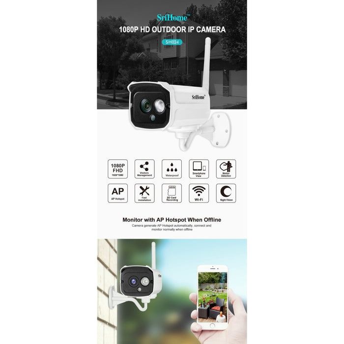IP камера Sricam SriHome SH024 1080P HD 2.0MP Wifi CCTV 