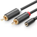 Кабел UGREEN AV102 3.5mm женски жак към 2x RCA мъжки (чинч)