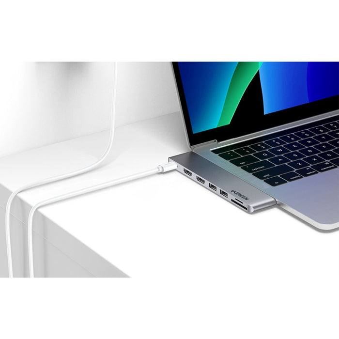 Хъб 7в1 за MacBook Air/Pro UGREEN адаптер USB-C