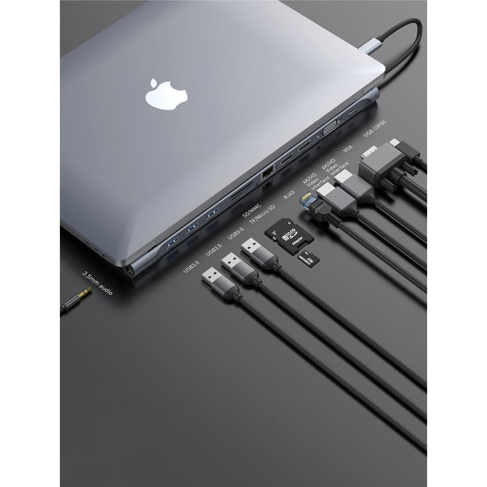 Хъб Адаптер 11-в-1 Baseus Enjoyment USB-C към 2x HDMI 3x USB