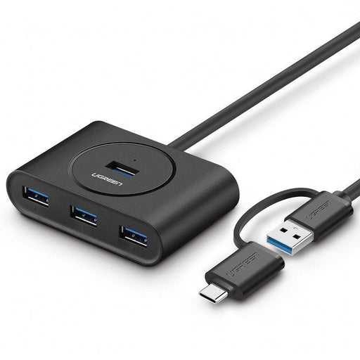 Хъб адаптер 4в1 UGREEN USB 3.0+USB-C 3.1