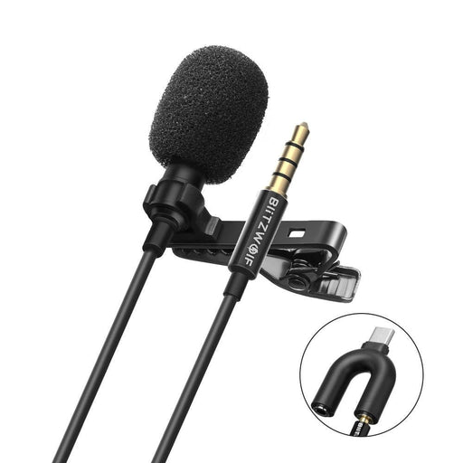 Микрофон с клипс Blitzwolf BW-CM AUX USB-C 1.5m