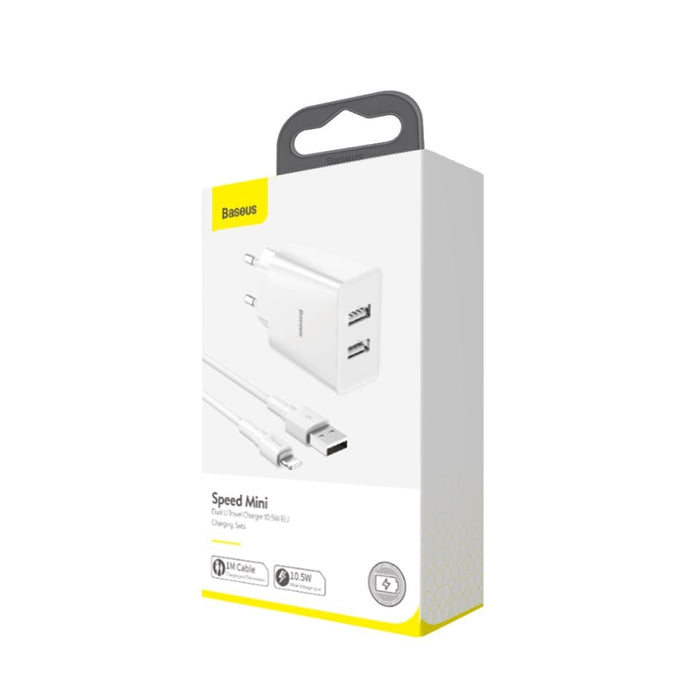 Зарядно Baseus Speed Mini, 10.5W, 2.4A, 1m кабел