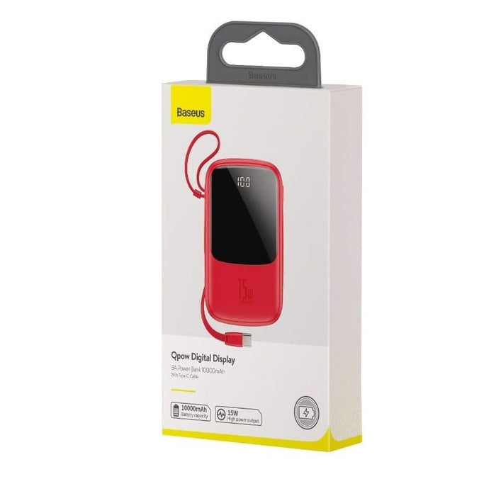 Преносима батерия с USB-C кабел Baseus Qpow 10000mAh 3A 15W