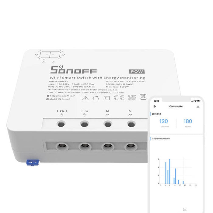 Смарт WiFi превключвател Sonoff POWR3