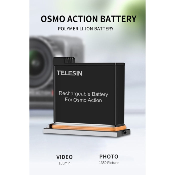 TELESIN 1300mAh Батерия за DJI Osmo Action Li-ion 3.85V
