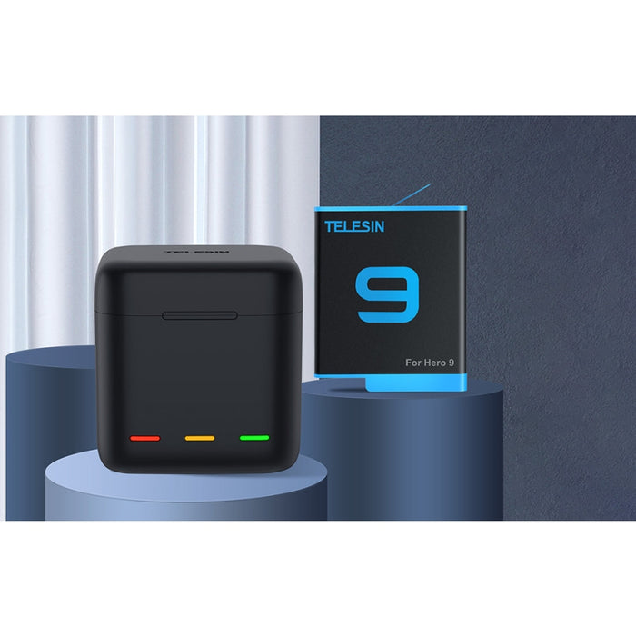 TELESIN Триканално зарядно устройство за батерии за GoPro 