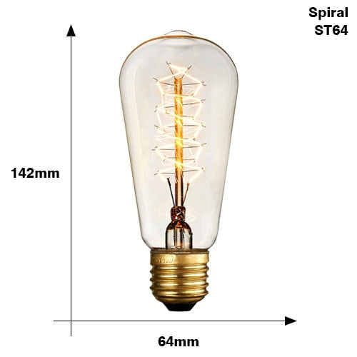 Винтидж крушка Edison E27 40W 220V