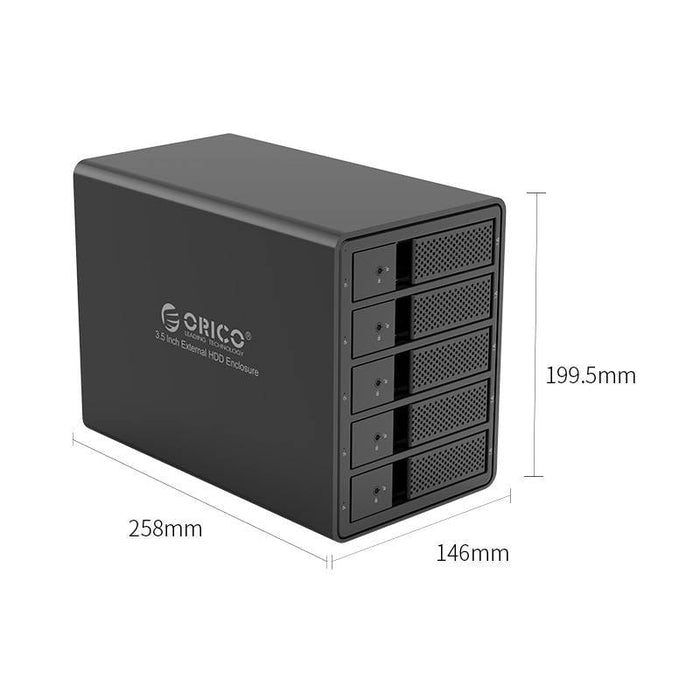 Външна кутия за хард диск Orico HDD 3,5 инча 5 раздела USB 