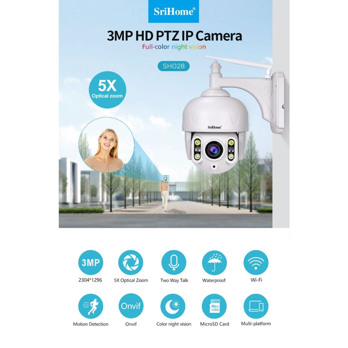 Водоустойчива IP камера с нощно виждане и слот за SD карта 