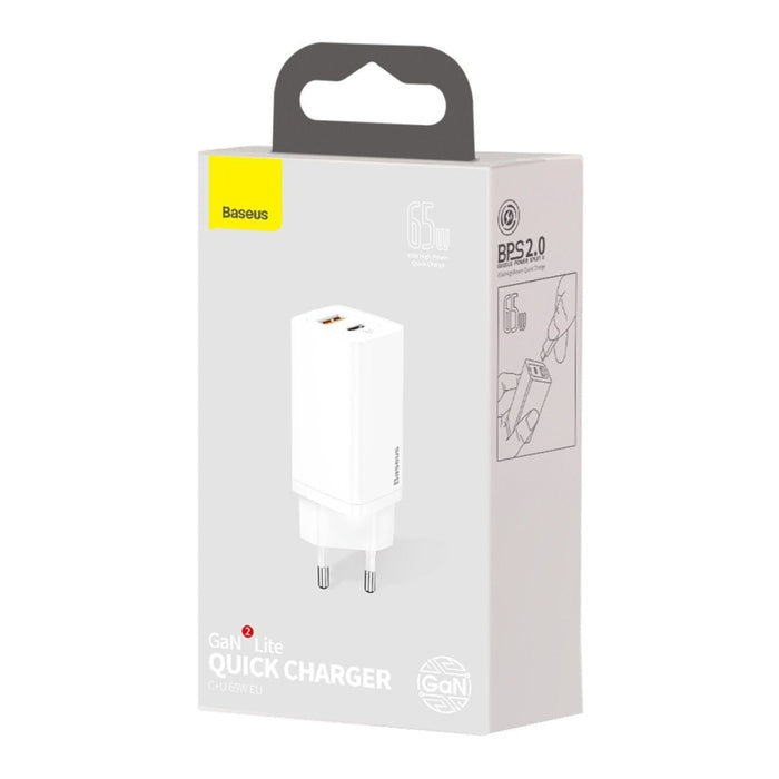 Зарядно Baseus GaN2 Lite USB + USB-C 65W EU